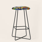Gustav Klimt Style Puppy Dog with Colorful Scarf Stool Gallery Image 1