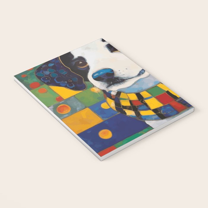 Gustav Klimt Style Puppy Dog with Colorful Scarf Notebook Gallery Image 3