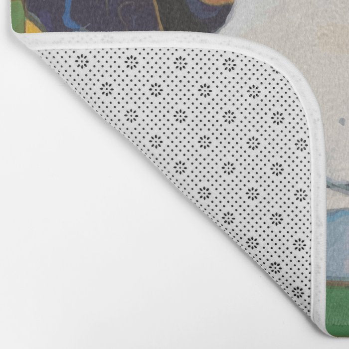 Gustav Klimt Style Puppy Dog with Colorful Scarf Bath Mat Gallery Image 2