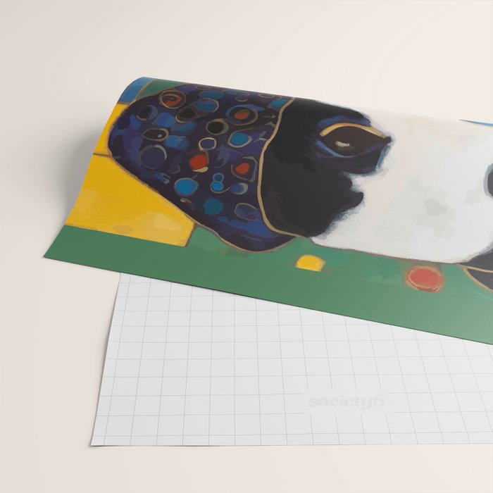 Gustav Klimt Style Puppy Dog with Colorful Scarf Wrapping Paper Gallery Image 2