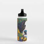 Gustav Klimt Style Puppy Dog with Colorful Scarf Water Bottle Gallery Image 3