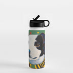 Gustav Klimt Style Puppy Dog with Colorful Scarf Water Bottle Gallery Image 1