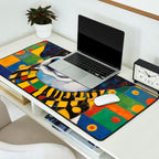 Gustav Klimt Style Puppy Dog with Colorful Scarf Desk Mat Gallery Image 2