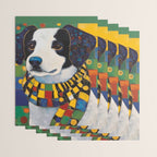 Gustav Klimt Style Puppy Dog with Colorful Scarf Wrapping Paper Gallery Image 3