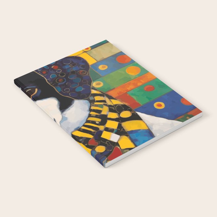 Gustav Klimt Style Puppy Dog with Colorful Scarf Notebook Gallery Image 2