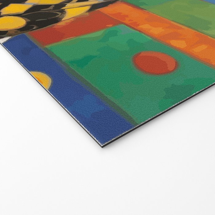 Gustav Klimt Style Puppy Dog with Colorful Scarf Welcome Mat Gallery Image 2