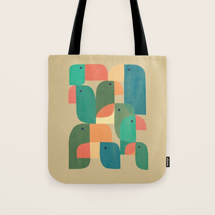 Mid-century tropical birds Tote Bag Gallery Image 1