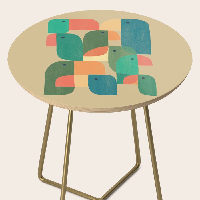 Mid-century tropical birds Side Table Gallery Image 2