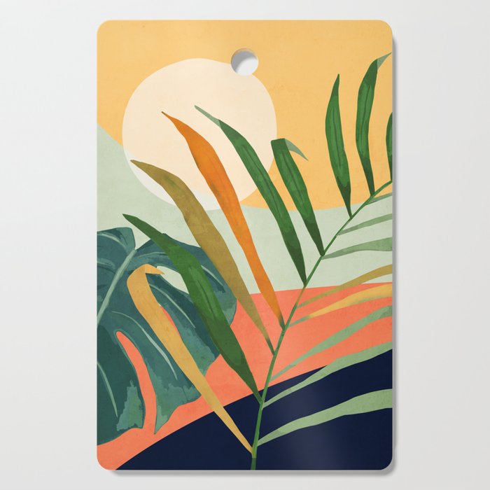 Abstract Art Tropical Leaves 118 Cutting Board Gallery Image 1