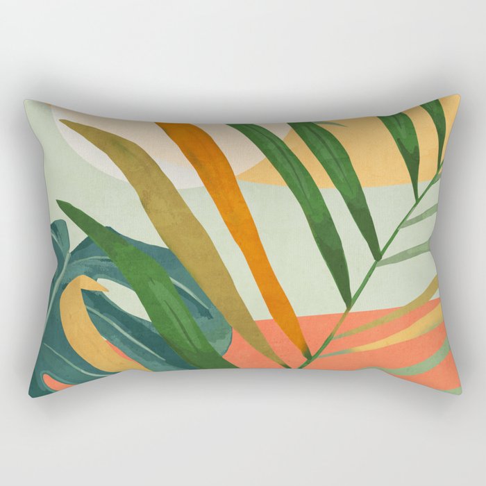 Abstract Art Tropical Leaves 118 Rectangular Pillow Gallery Image 1