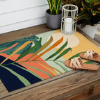 Abstract Art Tropical Leaves 118 Outdoor Rug Gallery Image 2