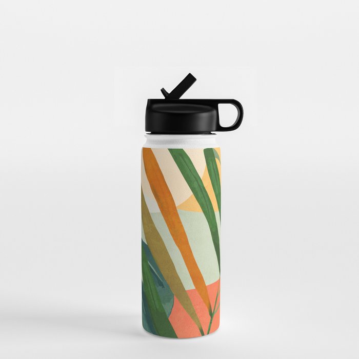 Abstract Art Tropical Leaves 118 Water Bottle Gallery Image 1