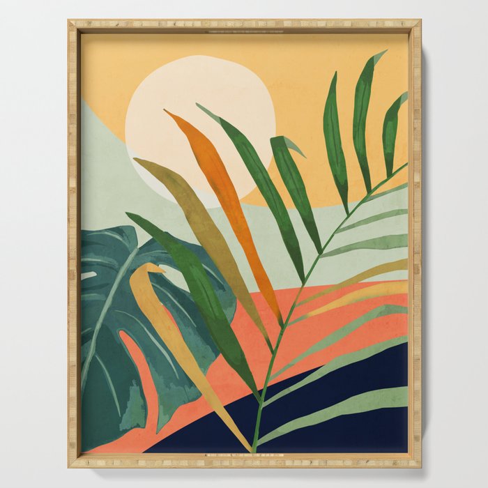 Abstract Art Tropical Leaves 118 Serving Tray Gallery Image 1
