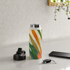 Abstract Art Tropical Leaves 118 Water Bottle Gallery Image 4
