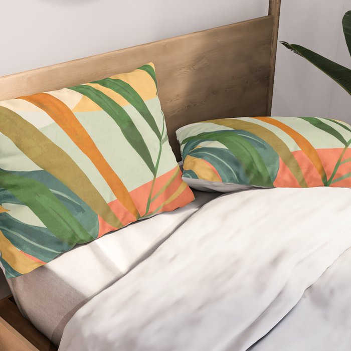 Abstract Art Tropical Leaves 118 Pillow Sham Gallery Image 2