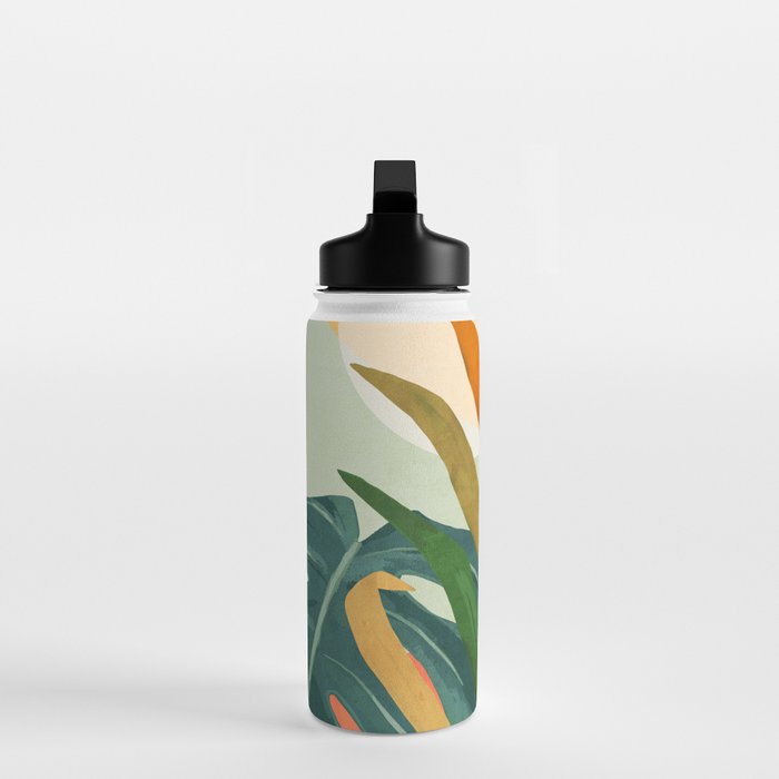 Abstract Art Tropical Leaves 118 Water Bottle Gallery Image 3