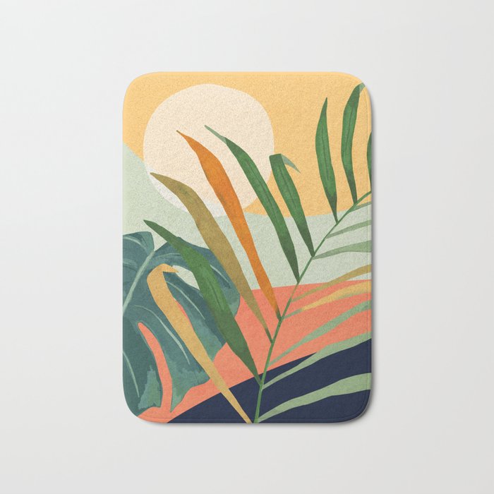 Abstract Art Tropical Leaves 118 Bath Mat Gallery Image 1