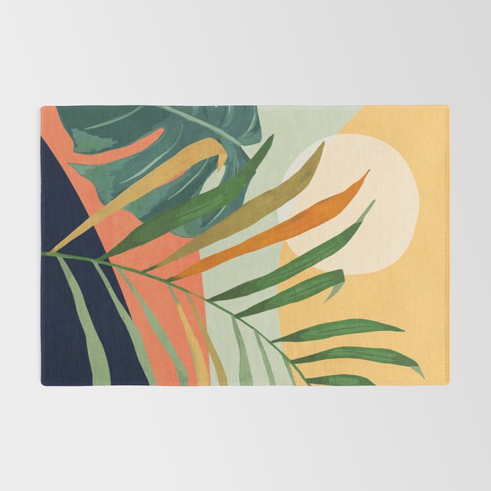 Abstract Art Tropical Leaves 118 Rug Gallery Image 2
