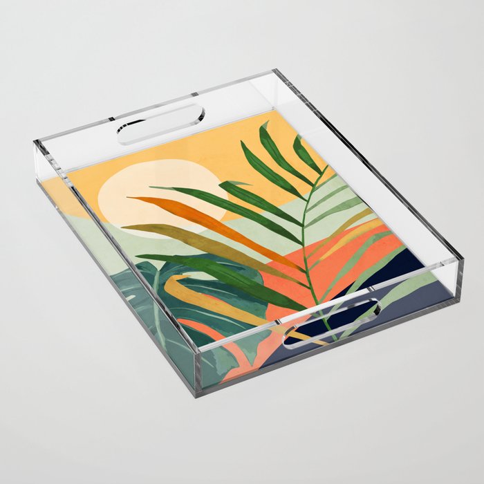 Abstract Art Tropical Leaves 118 Acrylic Tray Gallery Image 1