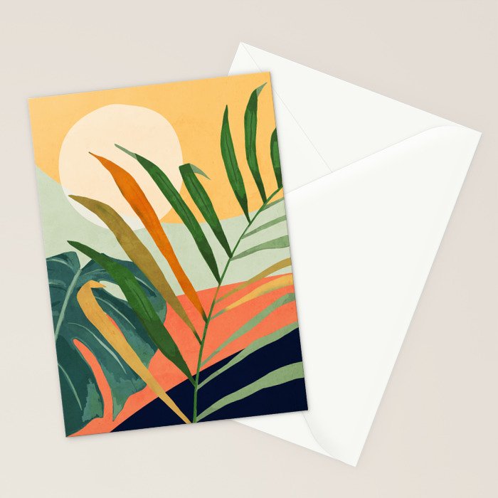 Abstract Art Tropical Leaves 118 Stationery Card Gallery Image 2