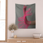 AESTHETIC PINK GLOVE | fashion | style | glamour | hand | glitter | elegant | charm | collage  Wall Tapestry Gallery Image 2