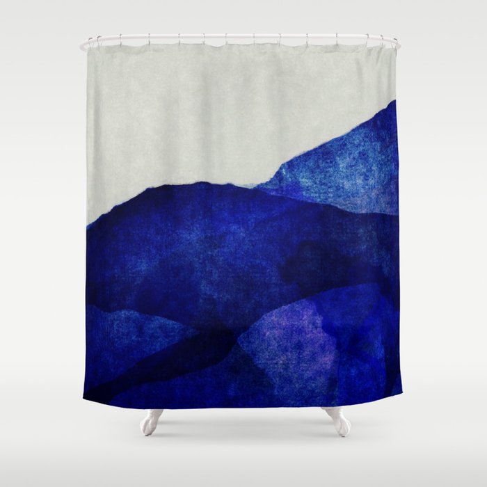 Blue hills abstract Shower Curtain Gallery Image 1