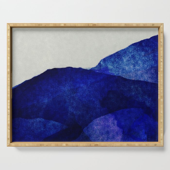Blue hills abstract Serving Tray Gallery Image 1