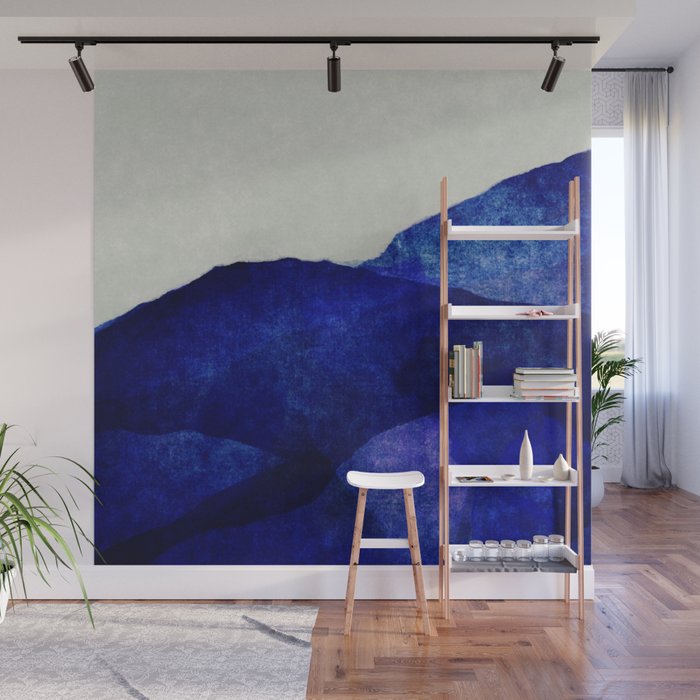 Blue hills abstract Wall Mural Gallery Image 1