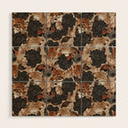 LEOPARD AND FLORAL NIGHT PATTERN Wood Wall Art Gallery Image 1