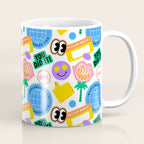 Retro cartoon sticker label pattern Coffee Mug Gallery Image 1