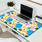 Retro cartoon sticker label pattern Desk Mat Gallery Image 2