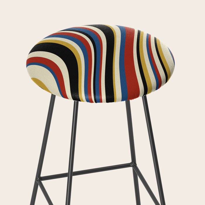 Wavy Stripes IX - Bauhaus Palette Stool Gallery Image 2