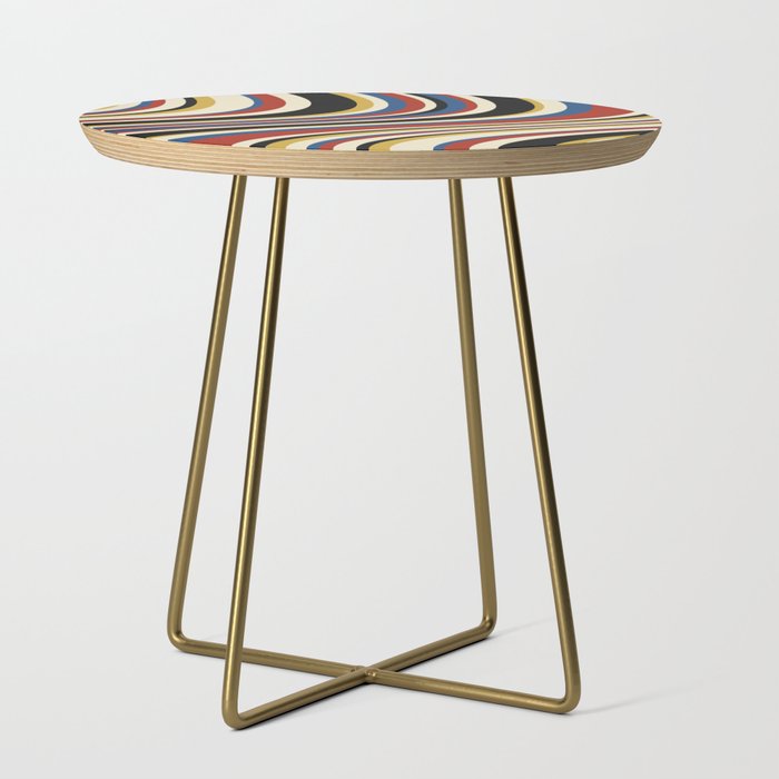 Wavy Stripes IX - Bauhaus Palette Side Table Gallery Image 1