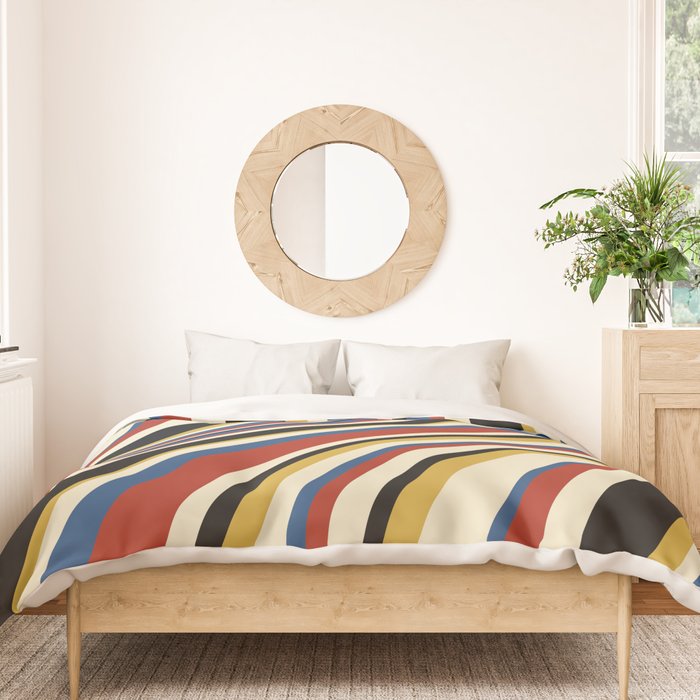 Wavy Stripes IX - Bauhaus Palette Duvet Cover Gallery Image 3