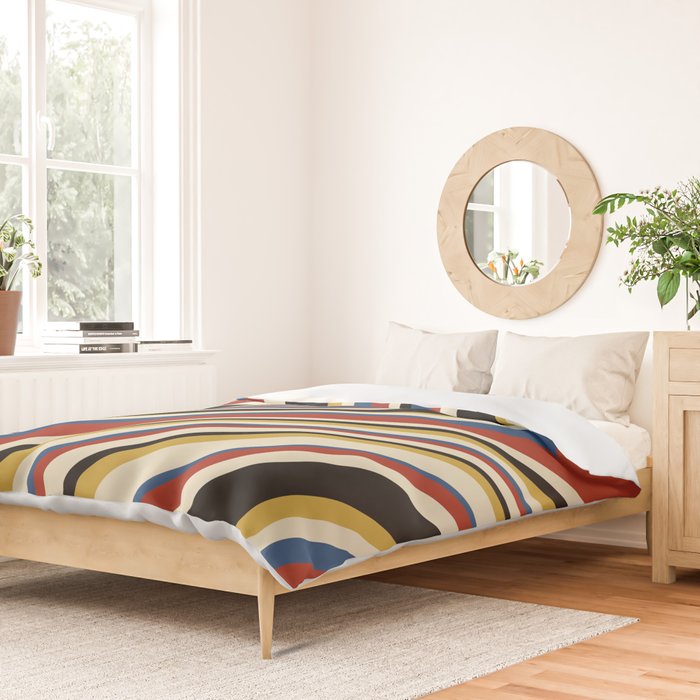 Wavy Stripes IX - Bauhaus Palette Duvet Cover Gallery Image 2