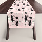 Mid Century Meow Retro Atomic Cats ©studioxtine Table Runner Gallery Image 1