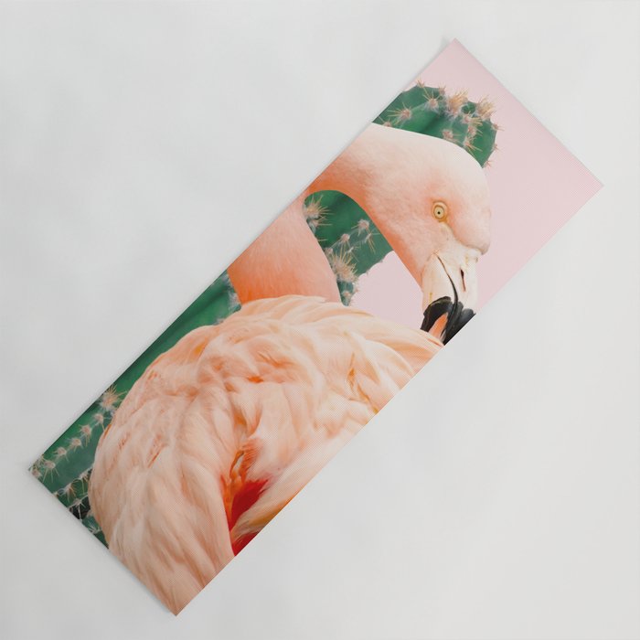 Flamingo & Cactus #society6 #decor #buyart Yoga Mat Gallery Image 1