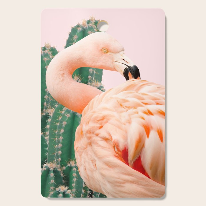 Flamingo & Cactus #society6 #decor #buyart Cutting Board Gallery Image 1