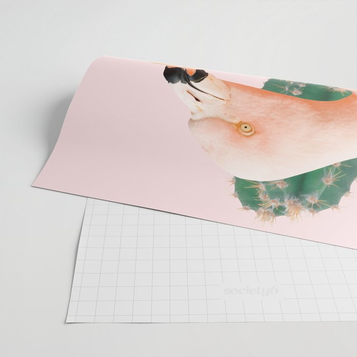 Flamingo & Cactus #society6 #decor #buyart Wrapping Paper Gallery Image 2
