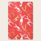 Red christmas reindeer animal pattern Cutting Board Gallery Image 1