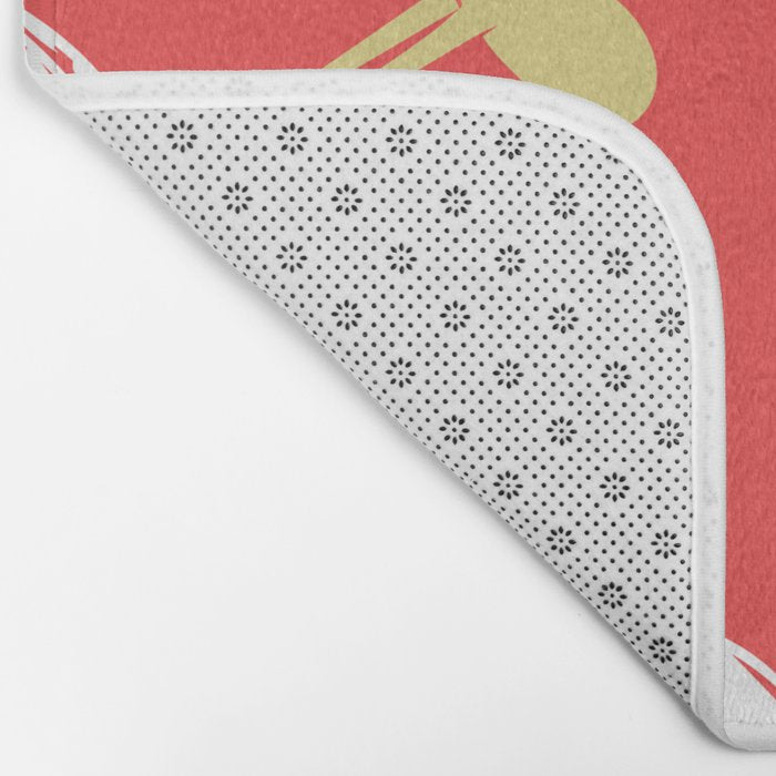 Red christmas reindeer animal pattern Bath Mat Gallery Image 2