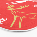 Red christmas reindeer animal pattern Bath Mat Gallery Image 3