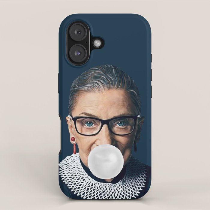 Ruth Bader Ginsburg Blowing White Bubble gum iPhone Case Gallery Image 1