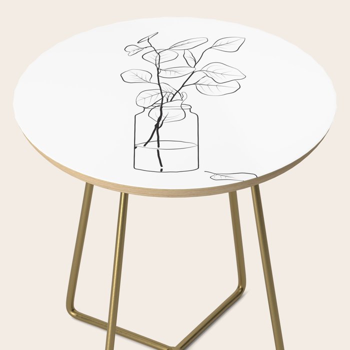 Eucalyptus Branch in a Vase Side Table Gallery Image 2