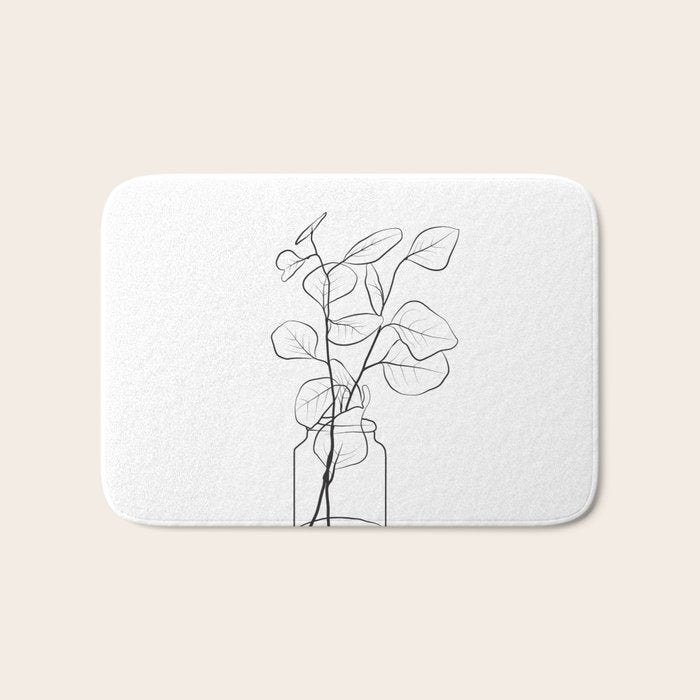 Eucalyptus Branch in a Vase Bath Mat Gallery Image 1