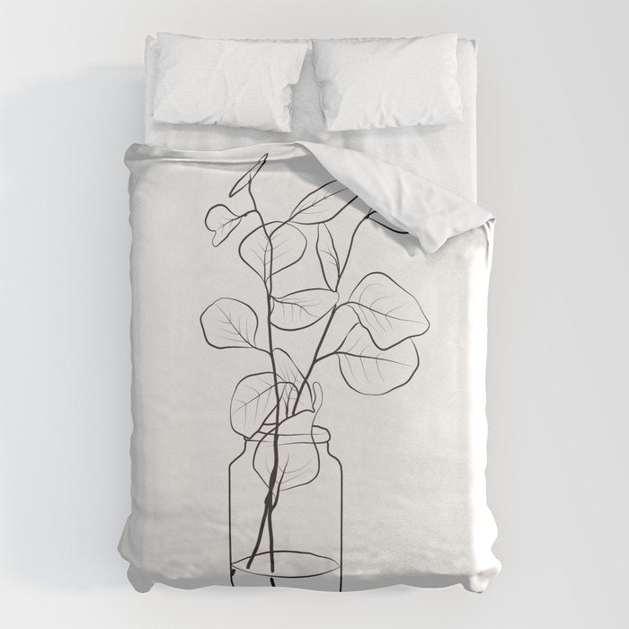 Eucalyptus Branch in a Vase Duvet Cover Gallery Image 6