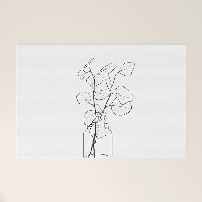 Eucalyptus Branch in a Vase Welcome Mat Gallery Image 1