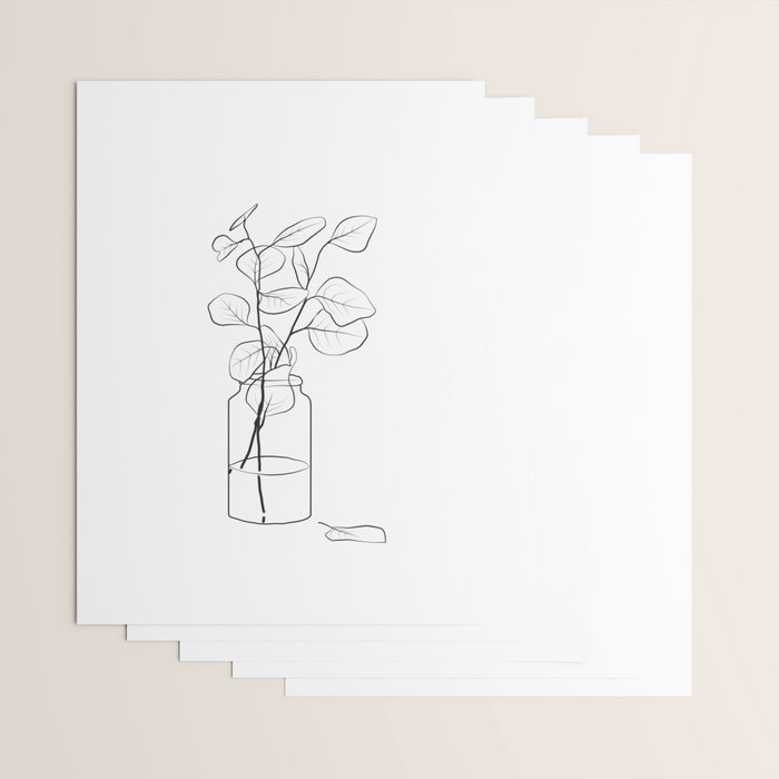 Eucalyptus Branch in a Vase Wrapping Paper Gallery Image 3