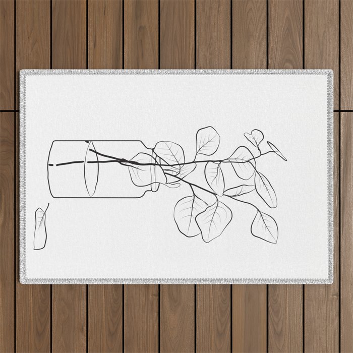 Eucalyptus Branch in a Vase Outdoor Rug Gallery Image 1