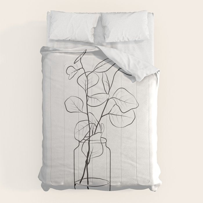 Eucalyptus Branch in a Vase Comforter Gallery Image 1